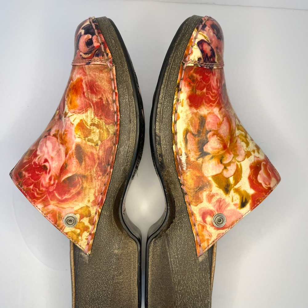 Rocky 4EurSole Floral Patent Leather Work Clogs‎ Mules Shoes Size 39 - Picture 6 of 12